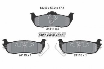 Купить 2411102 TEXTAR Тормозные колодки задние Infiniti QX (5.6, 5.6 4WD, 56) с звуковым предупреждением износа