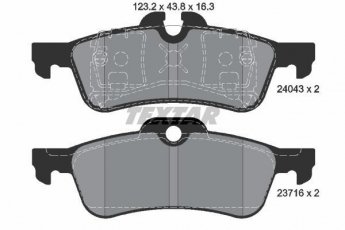 Купити 2404301 TEXTAR Гальмівні колодки задні Купер (1.4, 1.6) подготовлено для датчика износа колодок