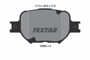Купить 2386401 TEXTAR Тормозные колодки передние Селика (1.8 16V TS, 1.8 16V VT-i) без датчика износа