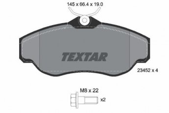 Купити 2345201 TEXTAR Гальмівні колодки передні Діскавері (2.5, 4.0, 4.6) без датчика зносу