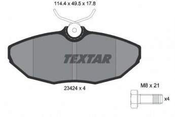 Купить 2342401 TEXTAR Тормозные колодки задние S-Type (2.5, 2.7, 3.0, 4.0, 4.2) без датчика износа