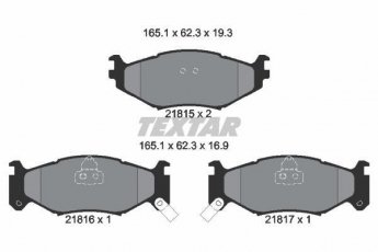 Купить 2181501 TEXTAR Тормозные колодки передние Вояджер (2.5, 3.0, 3.3) с звуковым предупреждением износа
