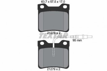 Купить 2127801 TEXTAR Тормозные колодки задние Пежо 406 (2.0 16V, 3.0 V6) с датчиком износа