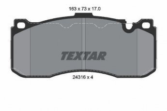 Купить 2431601 TEXTAR Тормозные колодки передние BMW E81 (1.6, 2.0, 3.0) подготовлено для датчика износа колодок