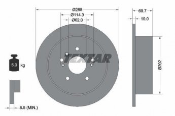 Купить 92171603 TEXTAR Тормозные диски Лексус РХ (3.0, 3.3, 3.5)