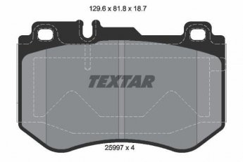 Купить 2599701 TEXTAR Тормозные колодки передние Мерседес 205 (1.6, 2.0, 2.1) подготовлено для датчика износа колодок
