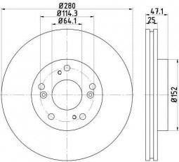 Купити 92252503 TEXTAR Гальмівні диски Цівік (1.4 i-VTEC, 1.8 i-VTEC)