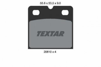 Купить 2061005 TEXTAR Тормозные колодки задние S-Type (2.5, 2.7, 4.2) без датчика износа