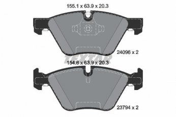 Купить 2409681 TEXTAR Тормозные колодки передние BMW E87 (2.0, 3.0) подготовлено для датчика износа колодок