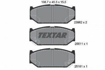 Купить 2396201 TEXTAR Тормозные колодки  Сузуки с звуковым предупреждением износа