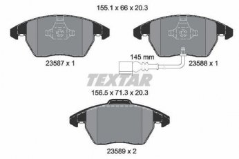Купить 2358781 TEXTAR Тормозные колодки передние Beetle (1.2, 1.4, 1.8, 2.0, 2.5) с датчиком износа