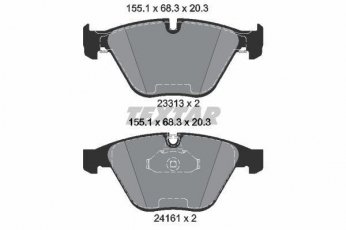 Купить 2331382 TEXTAR Тормозные колодки передние БМВ Е90 (Е90, Е91, Е92, Е93) 3.0 подготовлено для датчика износа колодок
