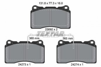 Купить 2427301 TEXTAR Тормозные колодки передние Альфа Ромео  3.2 GTA с датчиком износа