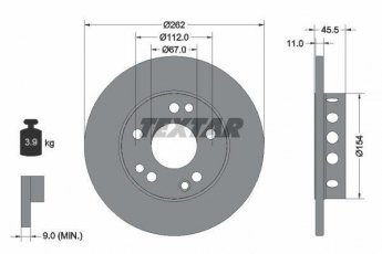 Купити 92027403 TEXTAR Гальмівні диски Mercedes 190 W201 (1.8, 2.0, 2.3, 2.5, 2.6)