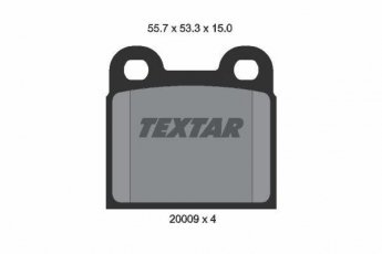 Купить 2000906 TEXTAR Тормозные колодки  Кадет (1.1, 1.2, 1.5, 1.7) без датчика износа