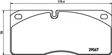 Купити 2906705 TEXTAR Гальмівні колодки передні Ивеко  (3.9, 5.5, 5.9) подготовлено для датчика износа колодок