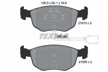 Купить 2191003 TEXTAR Тормозные колодки передние Sierra 2 (2.0 16V Cosworth, 2.0 16V Cosworth  KAT) с датчиком износа