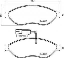 Купить 2446801 TEXTAR Тормозные колодки передние Boxer (2.2, 2.3, 2.8, 3.0) с датчиком износа