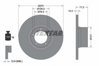 Купить 92014900 TEXTAR Тормозные диски Транзит 4 (1.6, 2.0, 2.5)