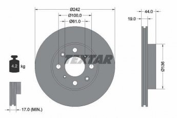 Купить 92060700 TEXTAR Тормозные диски Integra 1.5