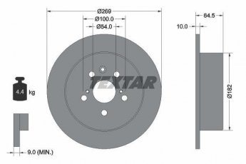 Купить 92070800 TEXTAR Тормозные диски Камри 10 (1.8, 2.0, 2.5)