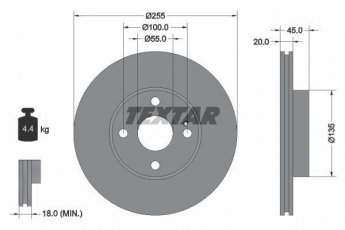 Купити 92096800 TEXTAR Гальмівні диски Мазда 323 2.0 24V