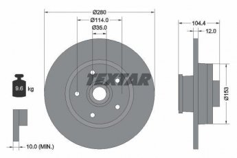 Купить 92268903 TEXTAR Тормозные диски Trafic 3 1.6