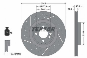 Купить 92279105 TEXTAR Тормозные диски Купер 1.6