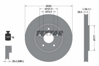 Купити 92278903 TEXTAR Гальмівні диски Voyager Grand (2.8 CRD, 3.6)