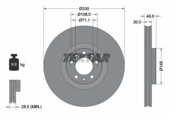 Купити 92283403 TEXTAR Гальмівні диски Peugeot 308 (1.6, 2.0)