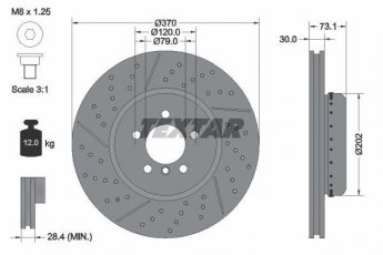 Купить 92265425 TEXTAR Тормозные диски БМВ Ф30 (Ф30, Ф31, Ф35, Ф80) (2.0, 3.0)