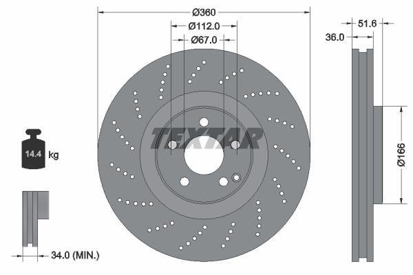 Купити 92283905 TEXTAR Гальмівні диски CL-Class CLS 4.7
