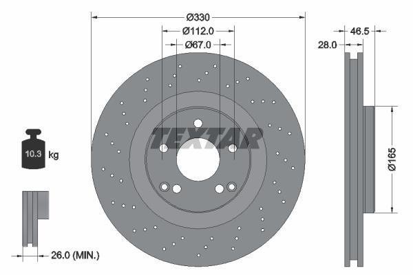 Купити 92119805 TEXTAR Гальмівні диски ЦЛ Класс (1.8, 2.1, 2.7, 3.0)