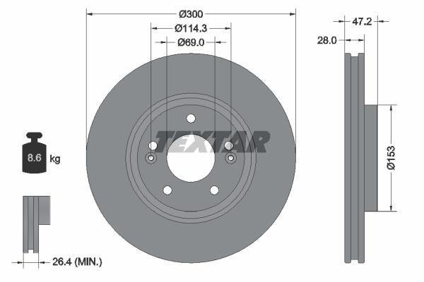 Купити 92166503 TEXTAR Гальмівні диски Оптіма (1.7, 2.0, 2.4)