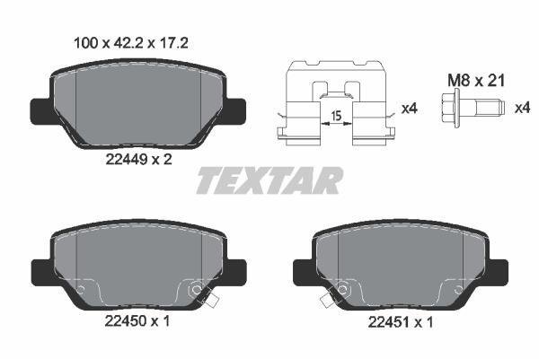 Купить 2244901 TEXTAR Тормозные колодки  Типо (1.6 D, 1.6 D Multijet) 