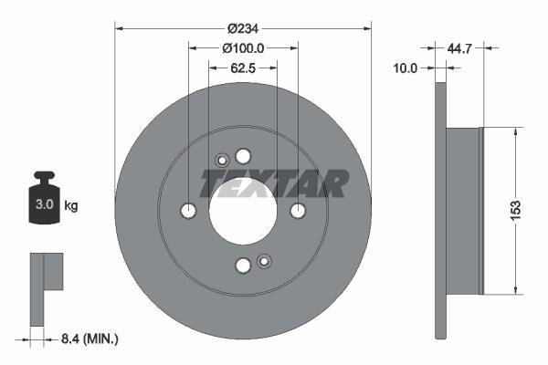 Купить 92291603 TEXTAR Тормозные диски Hyundai i10 (1.0, 1.2)