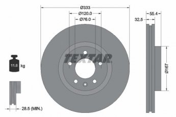 Купить 92121305 TEXTAR Тормозные диски Multivan (3.2 V6, 3.2 V6 4motion)