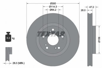 Купити 92284603 TEXTAR Гальмівні диски Acura TSX 2.4