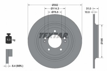 Купить 92294803 TEXTAR Тормозные диски Tucson (1.6, 1.7, 2.0)
