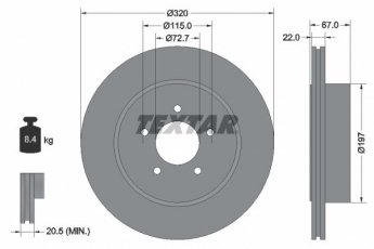 Купити 92177205 TEXTAR Гальмівні диски Thema (3.0 D, 3.6, 3.6 4WD)