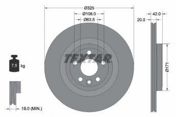 Купити 92314305 TEXTAR Гальмівні диски Діскавері (2.0, 2.2)