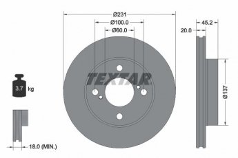 Купити 92309403 TEXTAR Гальмівні диски Ignis (1.2, 1.2 AllGrip)