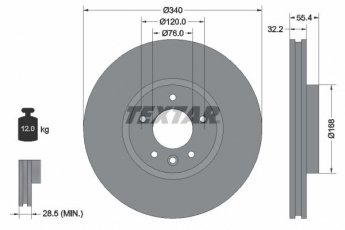 Купить 92230305 TEXTAR Тормозные диски Multivan (1.9, 2.0, 2.5)
