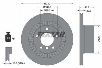 Купить 92261903 TEXTAR Тормозные диски G-CLASS W463 (5.4, 5.5, 6.0)