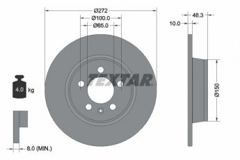 Купить 92292003 TEXTAR Тормозные диски Ауди А1 (1.0, 1.4, 1.6, 1.8)