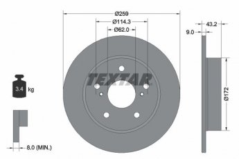 Купить 92308303 TEXTAR Тормозные диски Swift 4 1.6