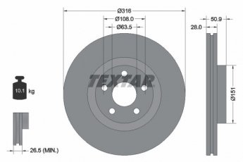 Купить 92317203 TEXTAR Тормозные диски Galaxy (1.5, 2.0)