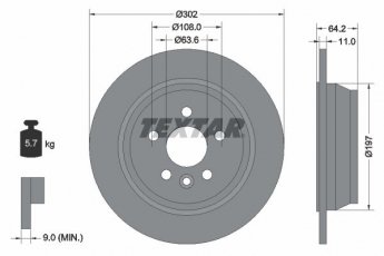 Купить 92283003 TEXTAR Тормозные диски Freelander (2.0, 2.2, 3.2)