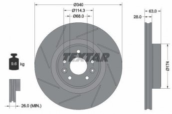 Купити 92282205 TEXTAR Гальмівні диски Megane 3 (2.0 R.S., 2.0 TCe 220)