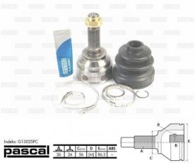 Купити G13025PC PASCAL ШРУС зовнішній Mazda 323 2.0 24V, шліци:  26 зовн. 24 вн.